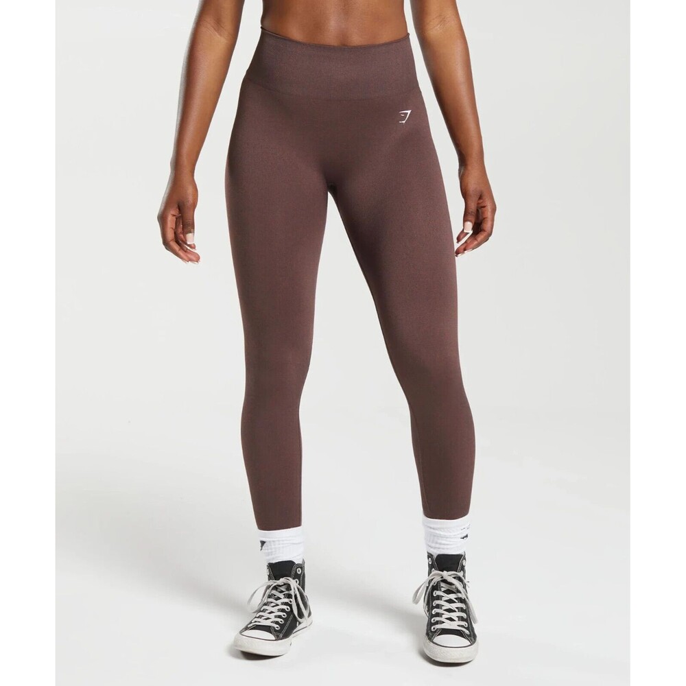 GYMSHARK Adapt Fleck Seamless Leggings Size Medium Chocolate Brown Athletic